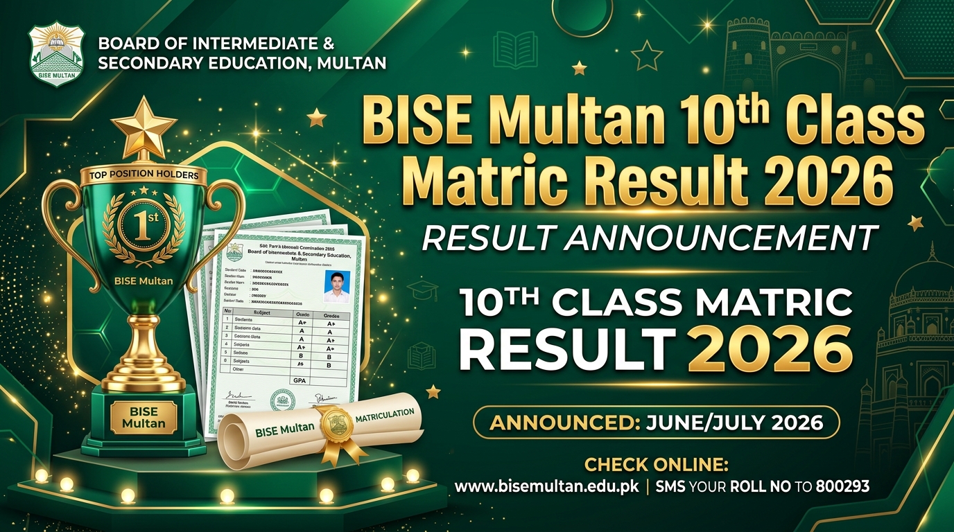 BISE Multan 10th Class Result 2026 Official Banner
