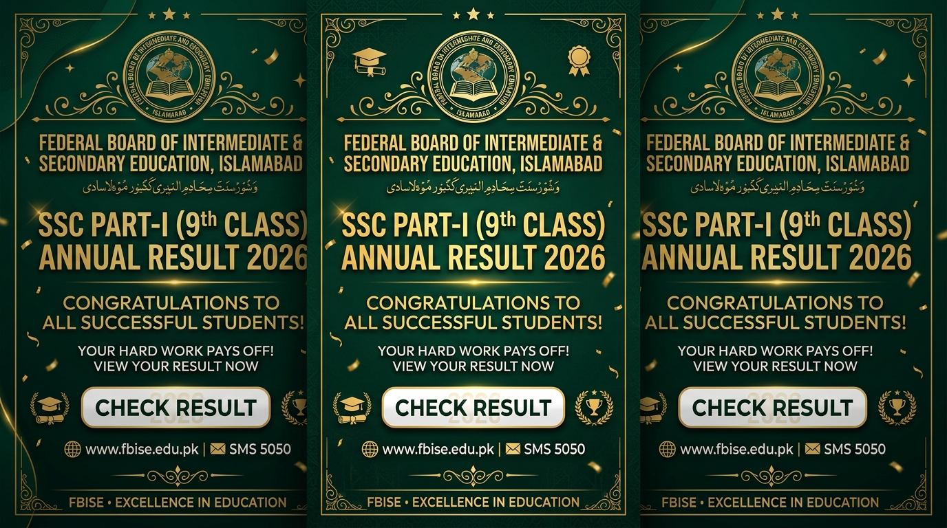 FBISE Federal Board 9th Class Result 2026 Banner