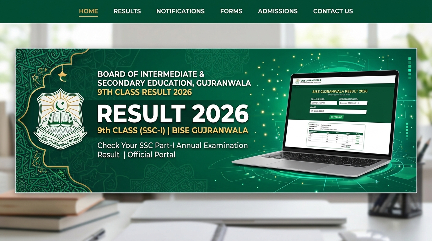 BISE Gujranwala 9th Class Result 2026 Banner