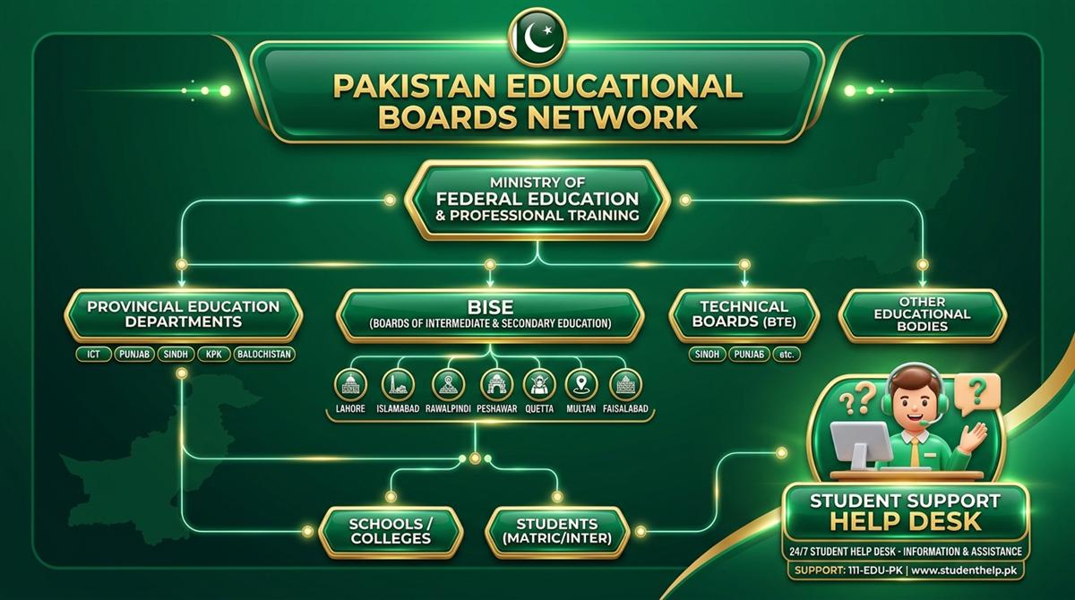Pakistan Educational Boards Network & Student Help Desk Banner